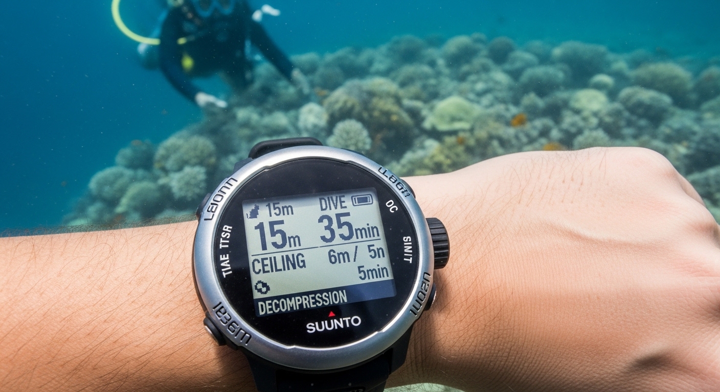 Suunto Tauchcomputer unter Wasser