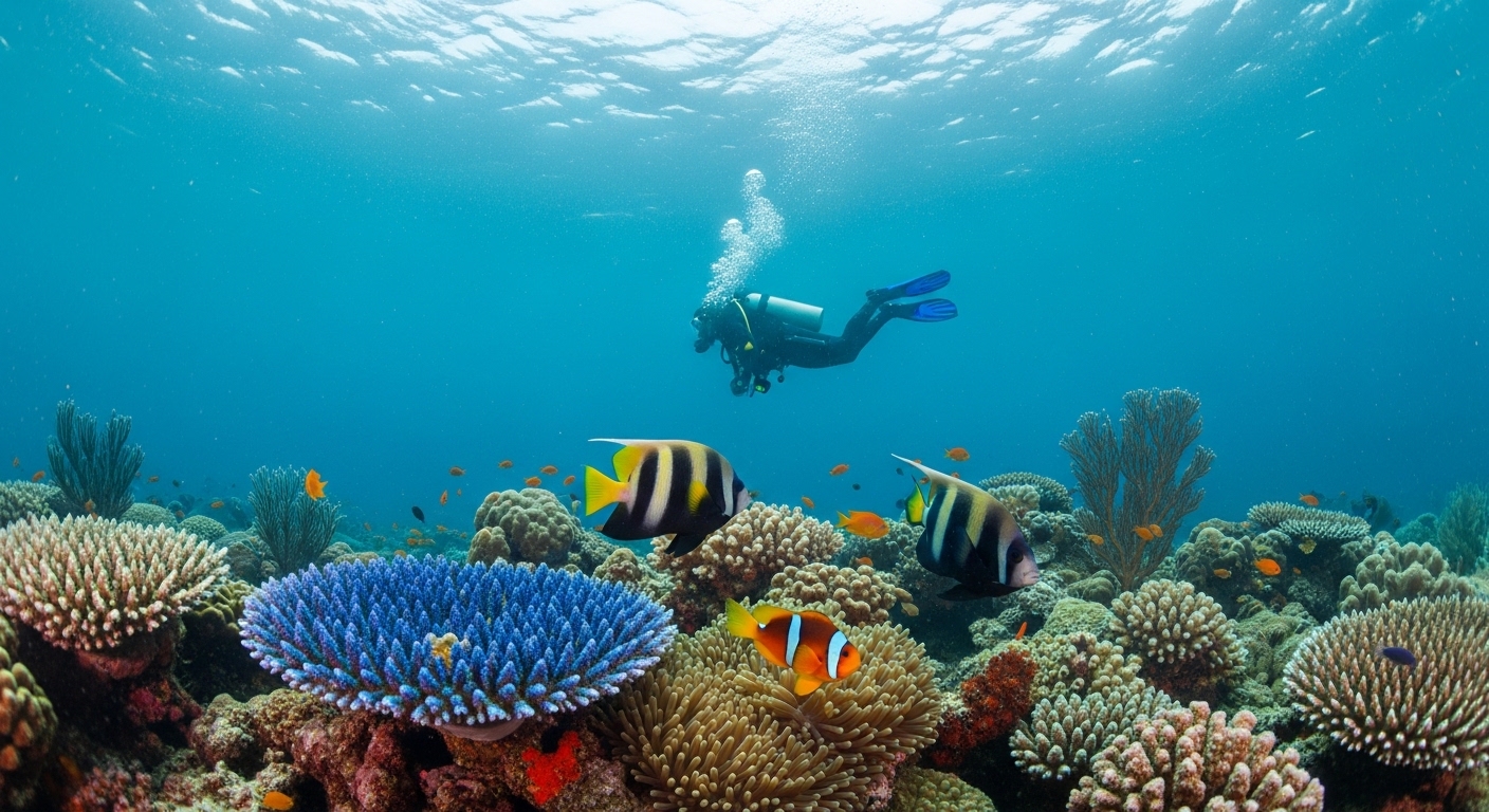 Sonnenstrahlen durchbrechen Wolken über dem Meer bei Koh Tao im Juni