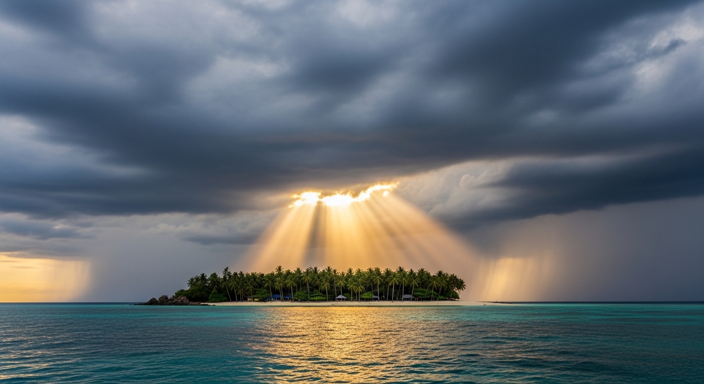 Taucher am Korallenriff auf Koh Tao im November mit guter Sicht nach einem Regentag