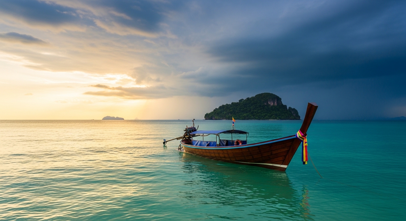 Taucher mit Ausrüstung an Bord eines Tauchboots auf Koh Tao Thailand