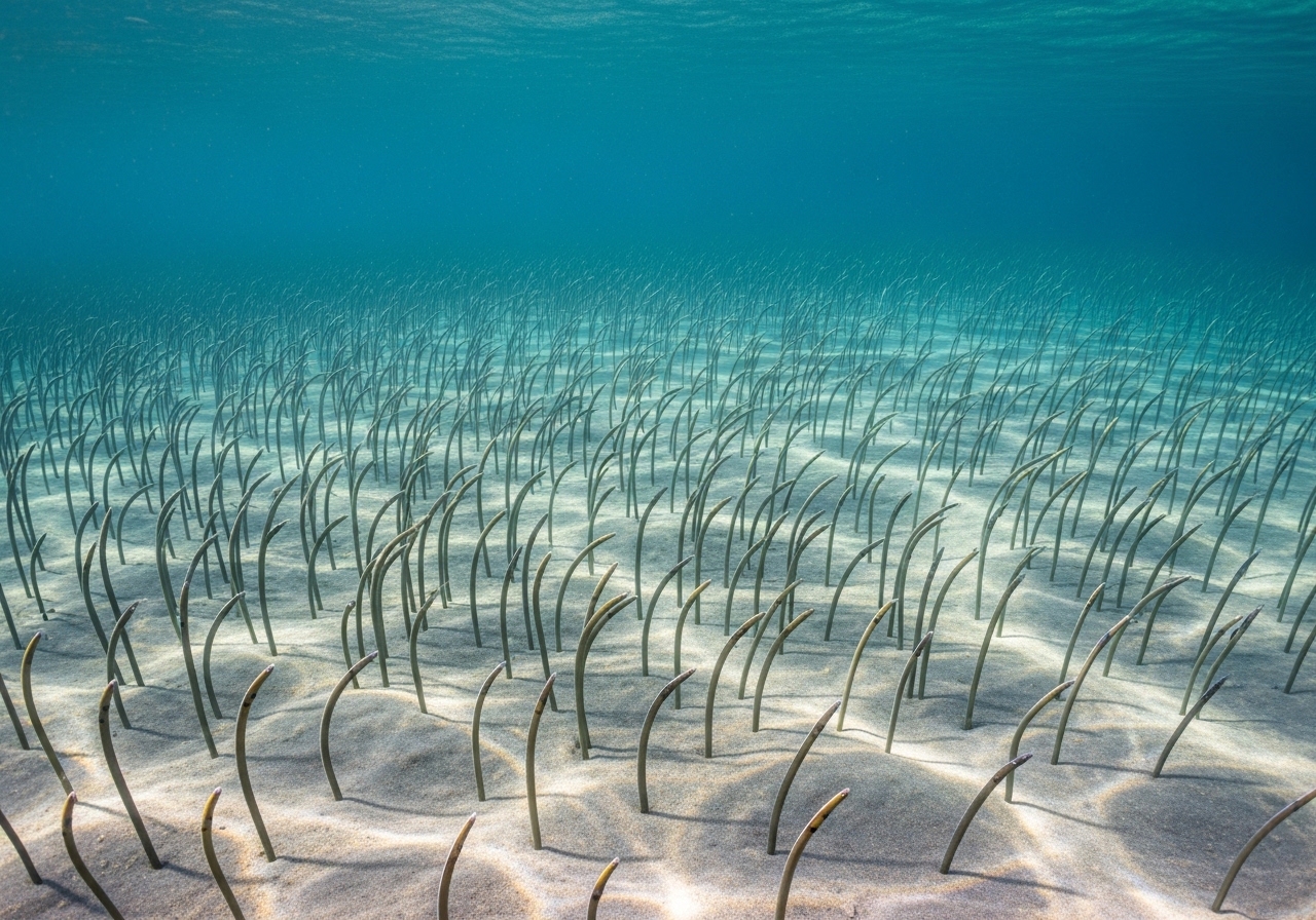 Unterwasserfoto: Gartenaal (Heteroconger hassi) in Koh Tao