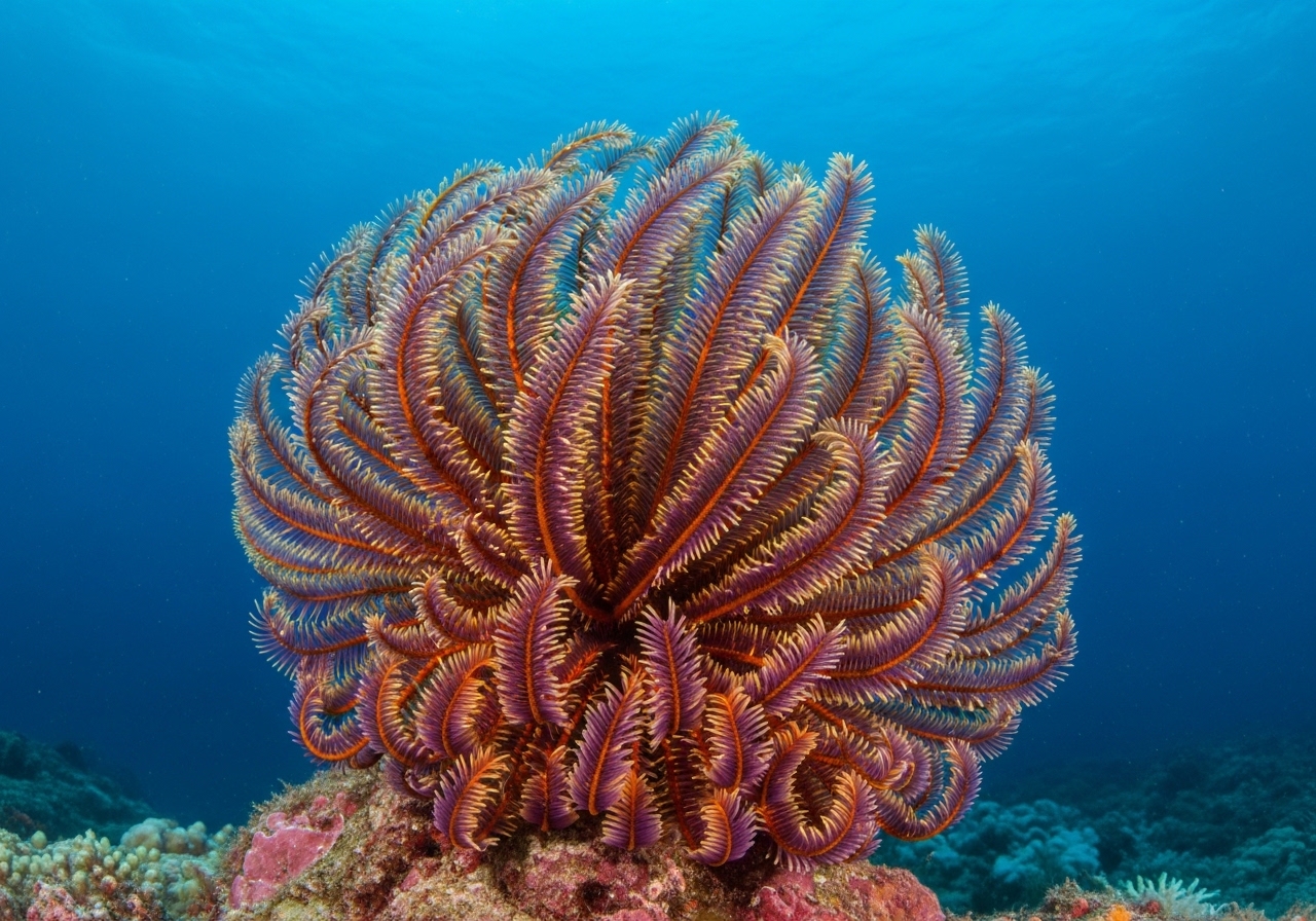 Unterwasserfoto: Haarstern (Federstern) (Comatulida) in Koh Tao