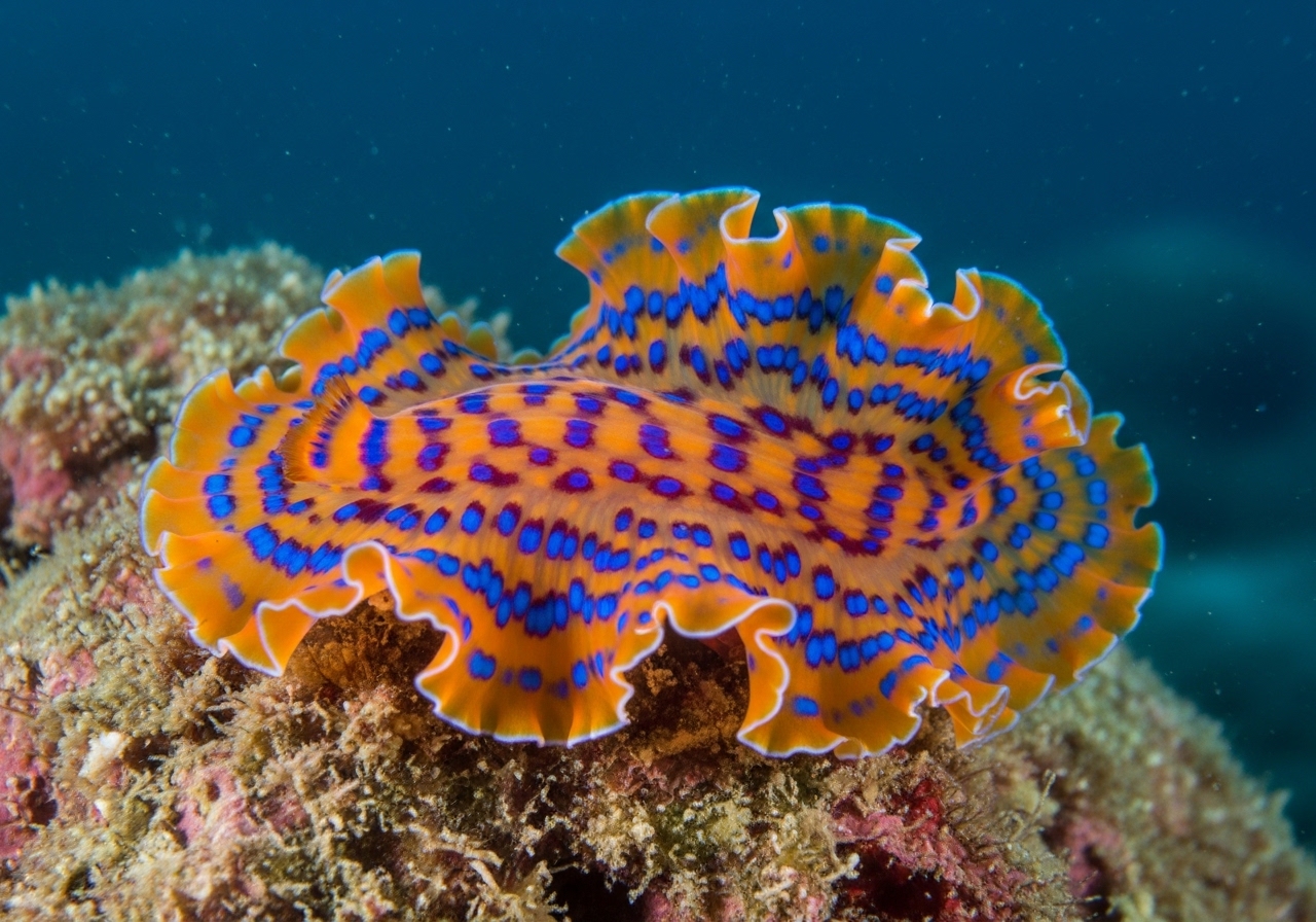 Unterwasserfoto: Plattwurm (Polyclad) (Pseudoceros) in Koh Tao